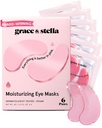 优雅 & Stella 奖 在眼罩下赢得 - 减少黑暗圆圈, 毛绒眼, 内眼袋, 皱纹 - Gel Under Eye Patches - 礼物给妈妈 - Vegancruelty- Free Life Care (Pink, 6 Pairs)
