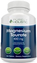 陶拉提镁400mg 平板 - 含陶拉因和Coenzyme B6的Chelated Magnesium - 心血管健康、肌肉和神经功能的高吸收复合物 - 240 Vegan平板