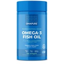 OMAPURE 鱼油补充剂 Omega 3脂肪酸(1瓶,120软胶) - 高EPA, DHA, & IFOS 鱼油药支持心与联合健康 - Burpless鱼油促进脑功能