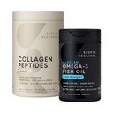 体育研究 三重强力 Omega 3 鱼油 1250mg Burpless 补充 Omega3s EPA & DHA Non-GMO, Gluten Free and Collagen Peptides for all Generals 水解1型和3型火药蛋白