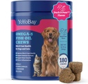养狗和猫的鱼油 养狗的鱼油 Omega 3 养狗的鱼油 - 富于养狗的鱼油 Omega 3, 6, 和 9 配有 Flaxseed Oil, EPA & DHA - 180 Soft Chews, Duck & Pear Flavor - 抗炎,皮肤和煤炭健康