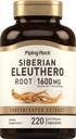Piping Rock 西伯利亚 Eleutthero 根状盖子 1600mg → 220 伯爵 → 集中草药提取 → Non-GMO, Gluten Free Supplement