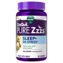 ZzzQuil PURE Zzzs De-Stress 2mg Melatonin Gummys, 成人睡眠援助, Ashwagandha 压力支持, 60名Gummys