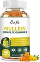 Catfit Mullein Gummys for Lungs – Mullein Leaf 提取物配有 Quercetin , 用于呼吸和免疫支持的草莓, Lung Health & Breathing, Vegan, Pineapple Flavor, 60 Gummys