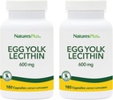 NaturesPlus 蛋黄黄碱 - 600毫克,180个卡普尔 - 包装 2 - 无豆,无胶 - 180个总服务量