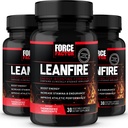 FORCE FACTOR LeanFire, 3-Pack, Pre Workingout Energy Pills with Green Tea Extract and Cafeine 来增加能量, 构建精益肌肉, 提高运动性能, 增强焦点, 90卡普尔