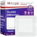 HEALQU岛服装 - 4"x4", 30 Counter - 边框高泽斯特里尔 个人包装高泽帕德,水-resistant,无伤风波 背包 - 软和可呼吸的伤口 穿戴急救和医疗