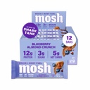 MOSH 蓝莓杏仁 Crunch Keto蛋白棒, 高纤维, 低碳, Gluten Free, 高蛋白, 脑健康 Snack, 12 Counter
