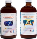 LIQUIDHEALTH 儿童完整的多维生素和关注 青少年和孩子 儿童液体维生素盒 - 免疫支持,改善焦点,集中度,促进Mood - Vegan,非GMO,美国制造