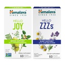 喜马拉雅 Hello Joy with Ashwagandha for Ideating Mood and Spirits & Hello ZZZs with Melatonin for Sleep Support, 60 Capsules Each - Bundle (英语).
