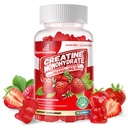 Creatine Monohydrate Gummys for Men and Women - Advanced Formulated W/L-Taurine + Vitamin B12,无糖蔬菜补充品,90 草莓果酱