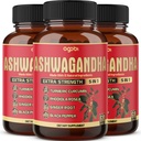 3 Packs 60 Capsules - Ashwagandha 补充剂 5200mg - 5in1 配有 Ginger, Turmeric, Rhodiola Rosea & Black Pepper - Stamina & Body 健康支助 - 6月供应