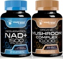 健康LABSRX NAD补编,1500mg - Liposomal NAD+ 配有 Resveratrol 的 有机蘑菇 补充 Capsules - 10000mg - 25 英寸 1 蘑菇 复合 Capsules