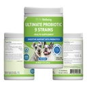 Petwelling Ultimate Probiotic 9 Strains for Dogs & Cats - 支持古特微生物和消化、免疫系统护理、尿道切克健康、FOS, 2.5亿 CMU - 11.29 oz(320克)粉末