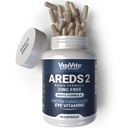 锌自由AREDS 2 眼维生素 - 锌自由眼维生素 - Zeaxanthin Plus Lutein 眼维生素 - 豆自由VCaps - 无锌和铜