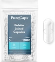 纯Caps USA - 空 Gelatin Capsules 大小 5| 1000 加入 Pills| Clear| Non-GMO Certification| SLS, Gluten, 防腐自由