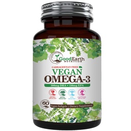 Vegen Omega 3 - Carrageenan Free Plant 基于Algal DHA/EPA - 60 Veggie Softgels - 支持大脑,心脏和产前健康 - 基本脂肪酸补充剂