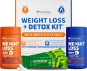 终极体重损失 Kit – 30 Day & Nighttime Detox Shots – 代谢促进器 & Appetite Control – 女性与男性的饮食补充剂 – Fat Burning & Weightloss Pills, Fat Burner & Appetite 抑制剂