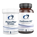 健康热闪光和阴道辅助装置的设计 -- -- FemGuard-HF(60卡普勒斯),以帮助Diminish Mold Menopause Hot Flashes + ProbioMed Women(30卡普勒斯) Gut和阴道辅助装置
