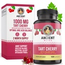 古代Bliss Tart Cherry Capsules,炎症和男女联合支助补编,Tart Cherry 支持文摘、睡眠和生命力补编(120 Capsules)