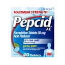 Pepcid AC 最大强度心脏灼伤救药片,OTC 药物 预防与释放 心脏灼伤 由于酸消化和酸胃, 20mg Famotidine酸还原剂, ICY Cool Mint, 40 cm