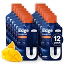 UCAN Edge Energy Gel Shots, 橙色芒果(12, 2 Ounce Packets) 用于跑步,训练,健身,自行车, Crossfit QQ 无糖, Vegan, & Keto 友好能源