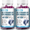 2 Pack 3000mg Glucosamine Chondroitin 配有MSM Gummys & Elderberry, 超强联合支持健康, 灵活性,抗氧化剂, 成人免疫补充Gummy, 男女120个计数
