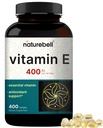 Nature Bell Vitamin E Oil Softgels, 400iu Per service, 400 Pills 基本抗氧化剂补充剂, 易吸收形式 — 支持皮肤,心脏,和免疫健康 — 非GMO