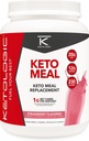 KetoLogic Keto Meal 替代品 摇摆粉末用于最佳结果 + MCT 油 + 草 Fed Whey - 完全用于 Ketosis 的 Macros - 20种服务 - 草莓
