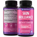 Glutathione Capsules - 1,500mcg L-Glutathione 配有维生素C - 皮肤通量增强剂 - 目标暗点和Acne 标记 - 强抗氧化剂 - 60 Skin Pills