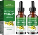Mullein Drops for Lungs, Mullein 叶片提取 - 支持Lung Cleanse - 成人有机自然补充,Tincture Drops QQN-GMO,蔬菜健康生活方式 - (2Pack)