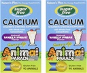 NaturesPlus 动物游行 无糖儿童钙,Vanilla Sundae Flavor - 90 化学动物形状片,包2 - 镁促进骨质健康 - Gluten Free - 90 服务