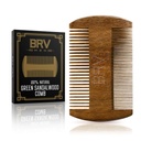 BRV MEN Beard & Mustache Comb, 100%天然绿色桑达尔木, 口袋熊Comb with Carry case, Wooden Beard Comb for Men For all types of hair & Beard(毛毛毛和毛毛)