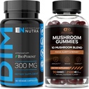 有效NUTRA DIM 补充300mg & Mushromes Gummys 2500mg - 雌激素激素平衡、Acne和PCOS处理、免疫支持和能源的超强DIM + 蘑菇综合体