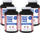 Yerba Prima Daily Fiber Caps - 180 Capsules, (Pack of 4) - 溶性与不溶性饮食纤维补充 - Colon Cleanse - Gut Health - Vegan, Non-GMO, Gluten-Free (英语).