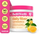 BelliWelli Fiber 女性和男性补充剂 — Premium Daily Fiber Powder from Organic Acacia 配有加成凝胶,电解质和亲生素 — no Bloat, Constiation & Gut 健康支持(Orange Yuzu)