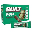 建造了酒吧,Puff蛋白棒,Mint Chip Puff, 17g蛋白棒,On-The-Go酒吧,只有140个卡罗里,6g糖,Collagen,Gluten Free, 12个伯爵