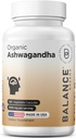 认证有机体 Ashwagandha 1600mg, 120 Veg Capsules - 支持睡眠和平衡能量水平(120个计数(一包))