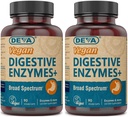 Deva Vegan Vitamins 消化酶 Plus 补充 - A Unique blend of Ezymes & Herbs - 90 Capsules (Pack of 2) 套件 May Vary