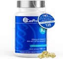 CanPrev K2 120mcg 与有机椰油,120软胶 120天供应 - 增强对最佳骨骼和牙齿支持的吸收,高潜力维他命 K2 维持强骨和牙齿