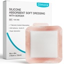 Dimora Silicone 超级吸附剂伤痕穿戴 - 带有超吸附剂聚变体的温柔粘附带,Heavy Exudate 伤痕护理 6"X 6" 10 Packs